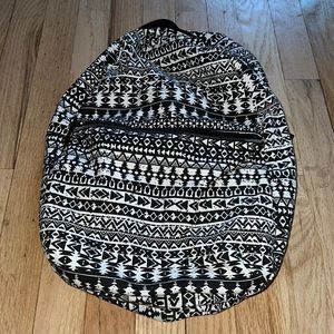Black and white print school bag